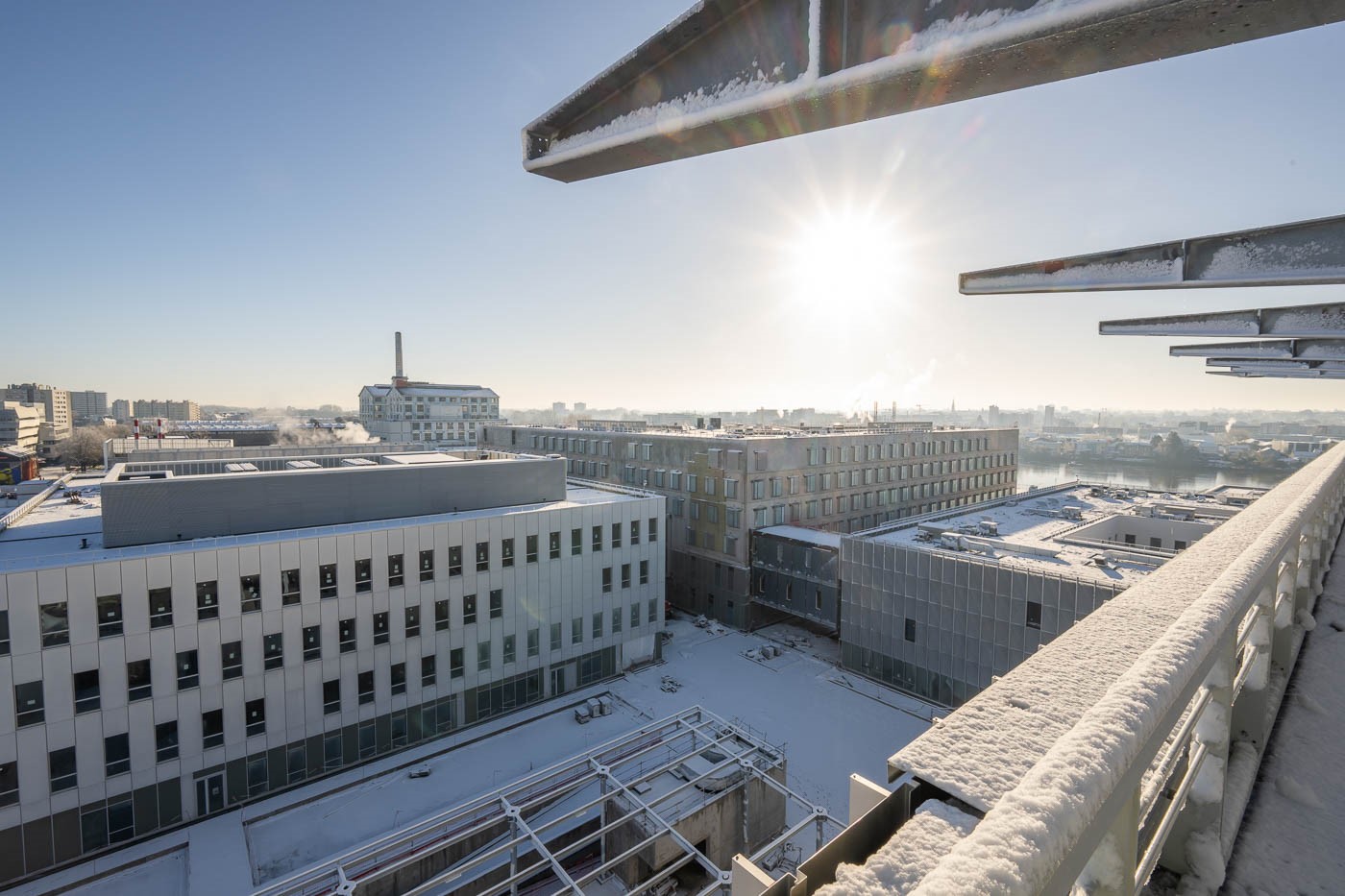 Le futur hôpital Loire Santé sous la neige !